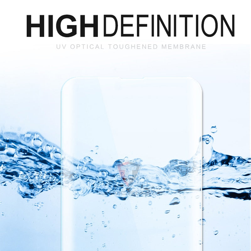 UV Tempered Glass For Samsung Note 20 Ultra 9 8 10 S9 S8 S7 Edge Liquid Glue Screen Protector For Samsung Galaxy S8 S9 S10 S20+
