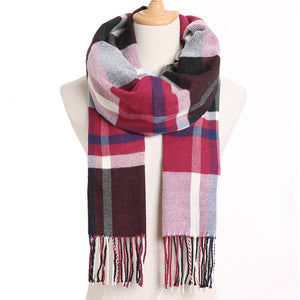 [VIANOSI] 2020 Plaid Winter Scarf Women Warm Foulard Solid Scarves Fashion Casual Scarfs Cashmere Bufandas Hombre
