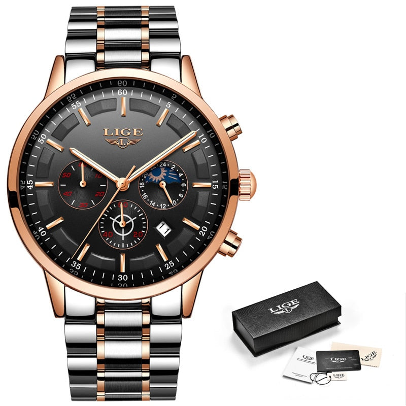 Relojes 2020 Watch Men LIGE Fashion Sport Quartz Clock Mens Watches Top Brand Luxury Business Waterproof Watch Relogio Masculino