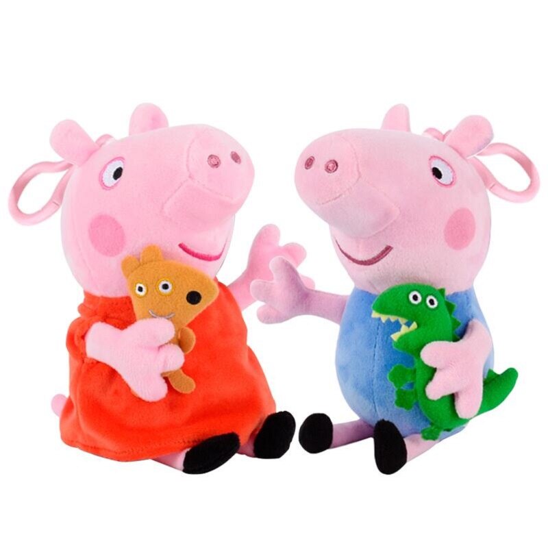 4 pièces/ensemble Peppa Pig George peluche peluche 19/30cm Peppa Pig fête de famille poupées noël nouvel an cadeau pour fille son Original