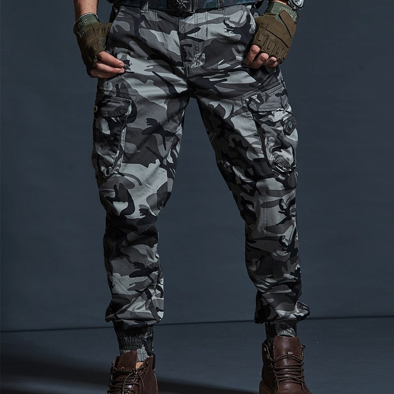 Haute qualité kaki pantalons décontractés hommes militaires tactiques Joggers Camouflage Cargo pantalon multi-poches mode noir armée pantalon