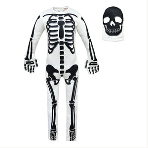 Kids Fortress Night Costume + Mask Headgear Halloween Horror Skull Zombie Ghost Jumpsuit Carnival Party Boys Girls Fancy Dress