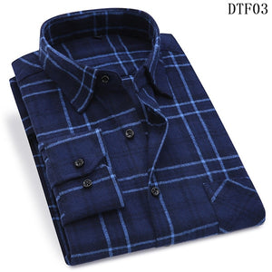 Men Flannel Plaid Shirt 100% Cotton 2020 Spring Autumn Casual Long Sleeve Shirt Soft Comfort Slim Fit Styles Brand Man Plus Size