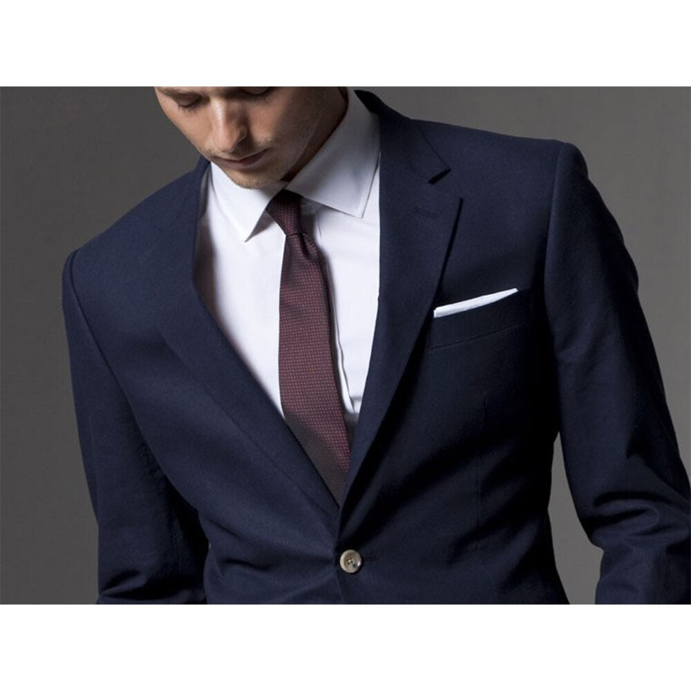 Men Suit Men Tuxedo Custom Made Wedding Suits For Men 2019 Tailored Light Navy Blue Mens Suits With Pants Costume Homme Mariage