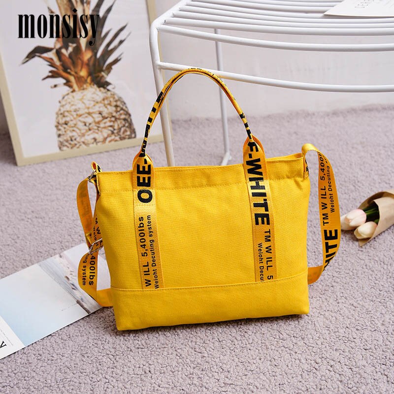 Monsisy Canvas Bag For Women 2020 Girl Handbag Tote Shoulder Bag Pocket Casual Girl Travel Shopping Messenger Bag bolsa feminina