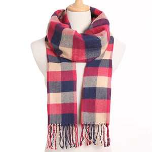 [VIANOSI] 2020 Plaid Winter Scarf Women Warm Foulard Solid Scarves Fashion Casual Scarfs Cashmere Bufandas Hombre