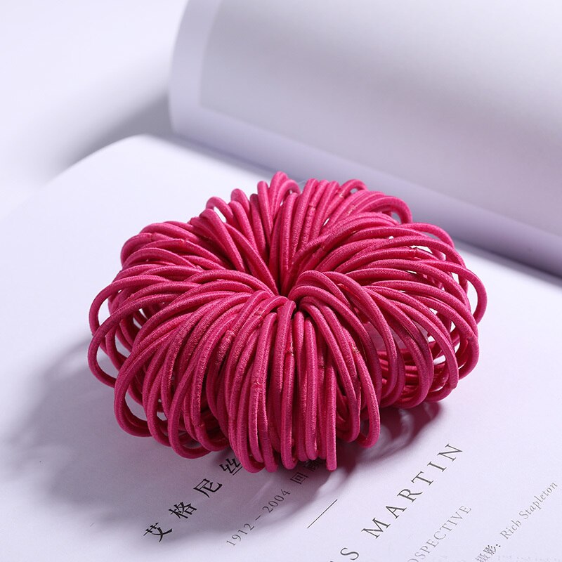 100PCS/Set Girls Candy Colors Nylon Elastic Hair Bands Children Rubber Band Headband Scrunchie Fashion Hair Accessories