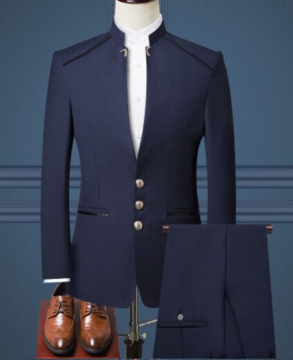 Black Formal Suit Men Blazer Jackets and Pants Fashion Business Mens Suits Size 4XL Wedding Suits for Man 2019