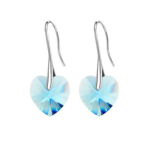 BAFFIN Drop Earrings Hanging Hearts Crystals From Swarovski For Women Party Hot Selling Silver Color Ear Jewelry Friends Gift