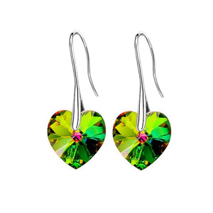 BAFFIN Drop Earrings Hanging Hearts Crystals From Swarovski For Women Party Hot Selling Silver Color Ear Jewelry Friends Gift