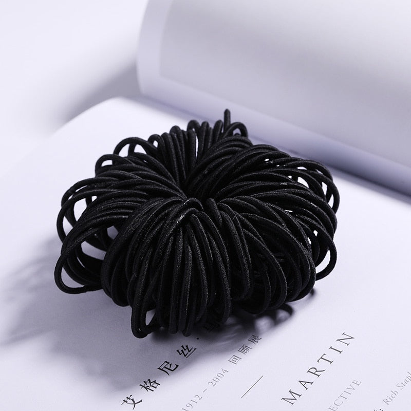 100PCS/Set Girls Candy Colors Nylon Elastic Hair Bands Children Rubber Band Headband Scrunchie Fashion Hair Accessories