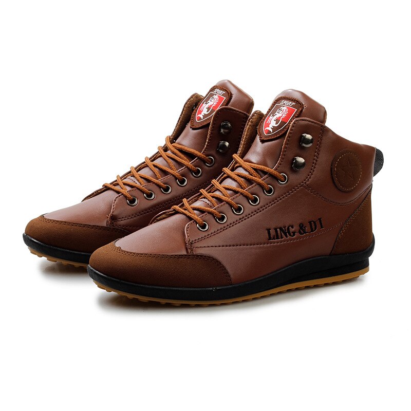 YWEEN Hot Sale Men Boots Spring Autumn Waterproof Leather Shoes Men's Ankle Boots Lace Up Man Shoes Plus Size 38-46