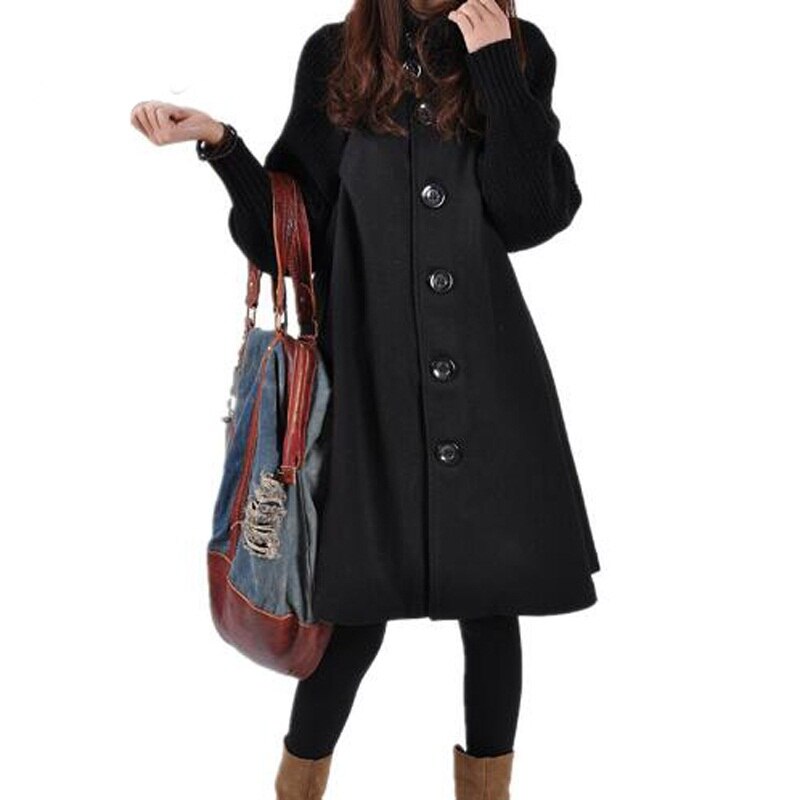 NYFS 2020 New Winter women Loose Camouflage woolen thickening Overcoat Female Outerwear Oversized Coat