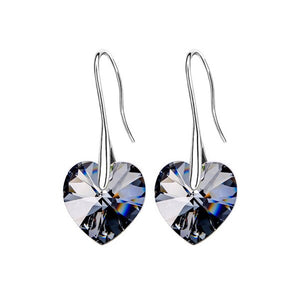 BAFFIN Drop Earrings Hanging Hearts Crystals From Swarovski For Women Party Hot Selling Silver Color Ear Jewelry Friends Gift