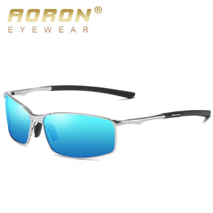 Aoron-lunettes de soleil polarisées pour hommes/femmes | Lunettes de soleil classiques et miroir pour la conduite à l'extérieur, monture métallique, lunettes UV400