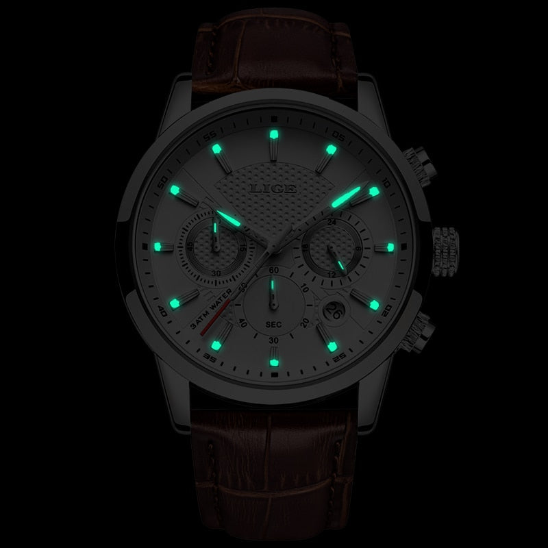 LIGE 2019 New Watch Men Fashion Sport Quartz Clock Mens Watches Brand Luxury Leather Business Waterproof Watch Relogio Masculino