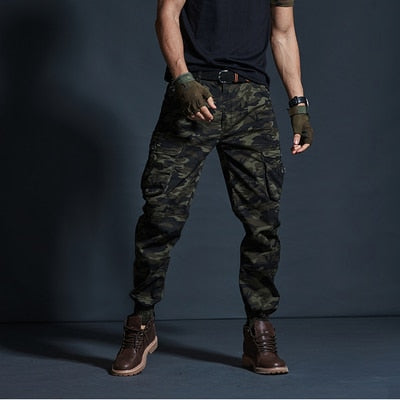 Haute qualité kaki pantalons décontractés hommes militaires tactiques Joggers Camouflage Cargo pantalon multi-poches mode noir armée pantalon
