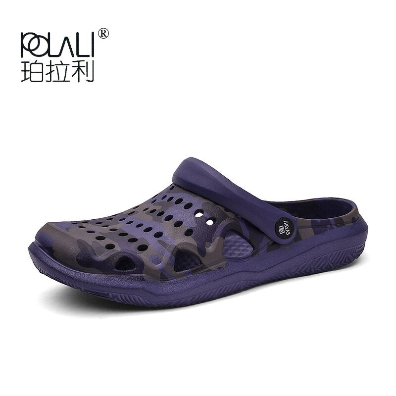 POLALI 2020 New Arrival Men's Clogs Summer Shoes Men Slippers Breathable Non-slip Mules Male Garden Shoes Casual Beach Sandals