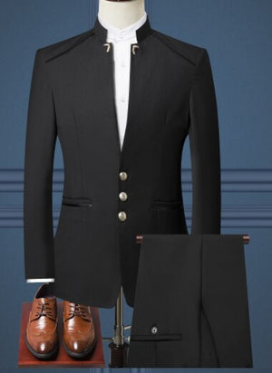 Black Formal Suit Men Blazer Jackets and Pants Fashion Business Mens Suits Size 4XL Wedding Suits for Man 2019