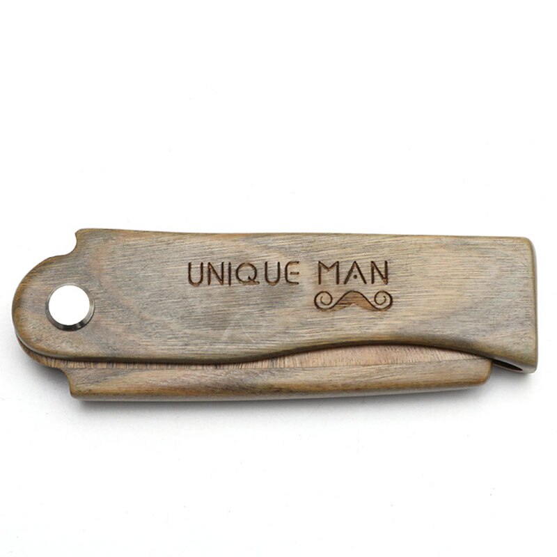 Natural Green Sandal wood Fold Comb Hair Comb For Men Beard Care  Anti-static Wooden Comb Hair Care Tools Hair Brush 1pc