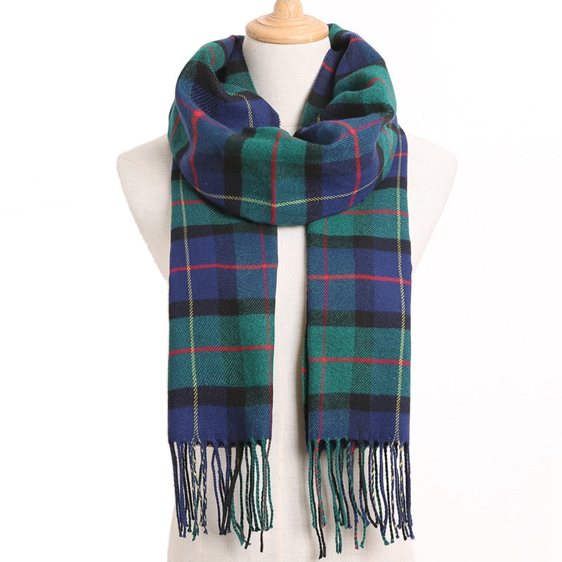 [VIANOSI] 2020 Plaid Winter Scarf Women Warm Foulard Solid Scarves Fashion Casual Scarfs Cashmere Bufandas Hombre