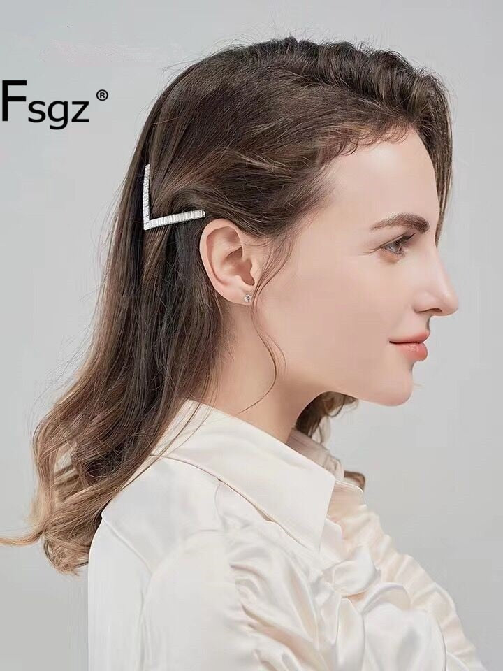 6.8CM Luxury Crystal Hair Jewelry For Women Cubic Zircon Metal Hairpins Wedding Ornament Hair Clips Geometric Hair Accessories 