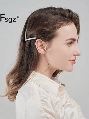 6.8CM Luxury Crystal Hair Jewelry For Women Cubic Zircon Metal Hairpins Wedding Ornament Hair Clips Geometric Hair Accessories 