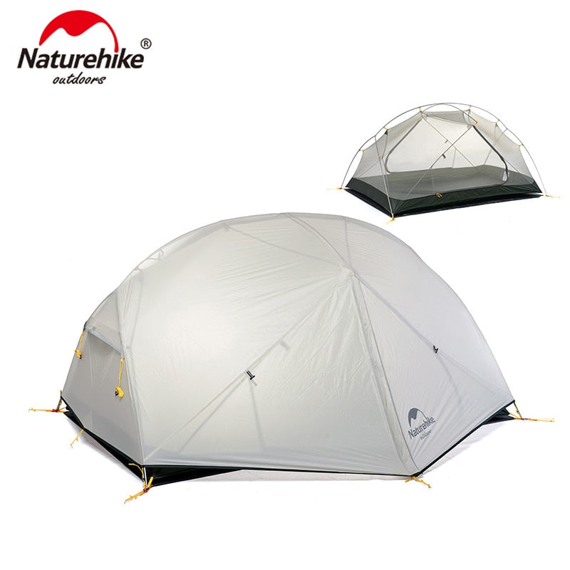 Naturehike Mongar 2 Persons Camping Tent 20D Nylon Fabic Double Layer Waterproof Tent for 3 Seasons NH17T007-M