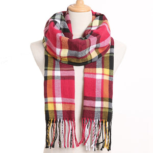 [VIANOSI] 2020 Plaid Winter Scarf Women Warm Foulard Solid Scarves Fashion Casual Scarfs Cashmere Bufandas Hombre