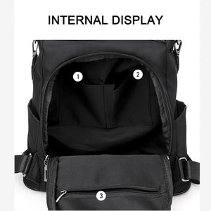 Women Anti-theft Backpack Waterproof Fabric Large Female Shoulder Bag Large Capacity Simple Style Casual Mochila Travel