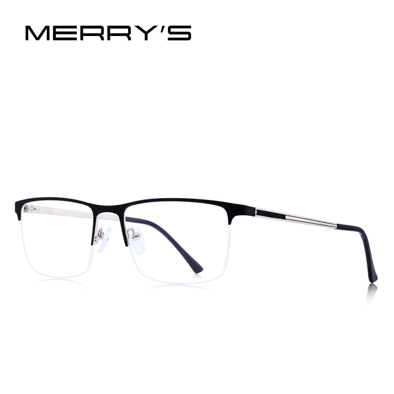 MERRYS DESIGN Men Titanium Glasses Frame Ultralight Square Eye Myopia Prescription Eyeglasses Male Half Optical Frame S2014