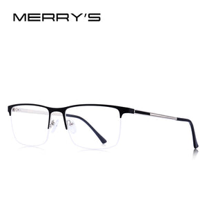 MERRYS DESIGN Men Titanium Glasses Frame Ultralight Square Eye Myopia Prescription Eyeglasses Male Half Optical Frame S2014