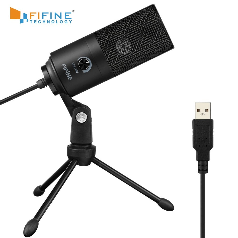 Microphone d'enregistrement à condensateur USB en métal Fifine pour ordinateur portable Windows enregistrement de Studio cardioïde voix off, YouTube-K669