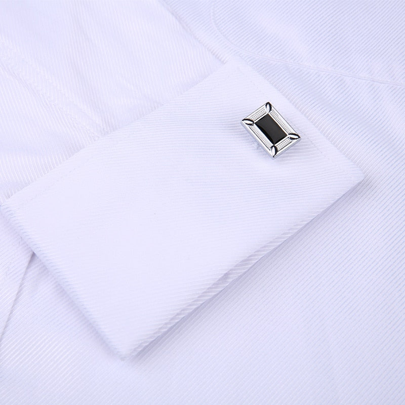 Men French Cufflinks Shirt 2020 New Men's Stripes Shirt Long Sleeve Casual Male Brand Shirts Slim Fit French Cuff Dress Shirts