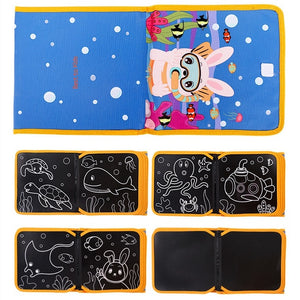 Tumama Drawing Board Book Animal Coloring Book DIY Blackboard Painting with Felt-tip Pens Kids Toys Birthday Gift libro pizarra