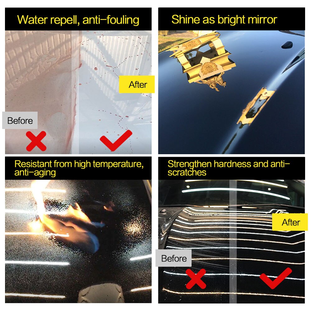 9H Ceramic Car Coating Motocycle Paint Care Car Liquid Glass Nano Hydrophobic Car Polish Auto Detailing Water Glass Coating
