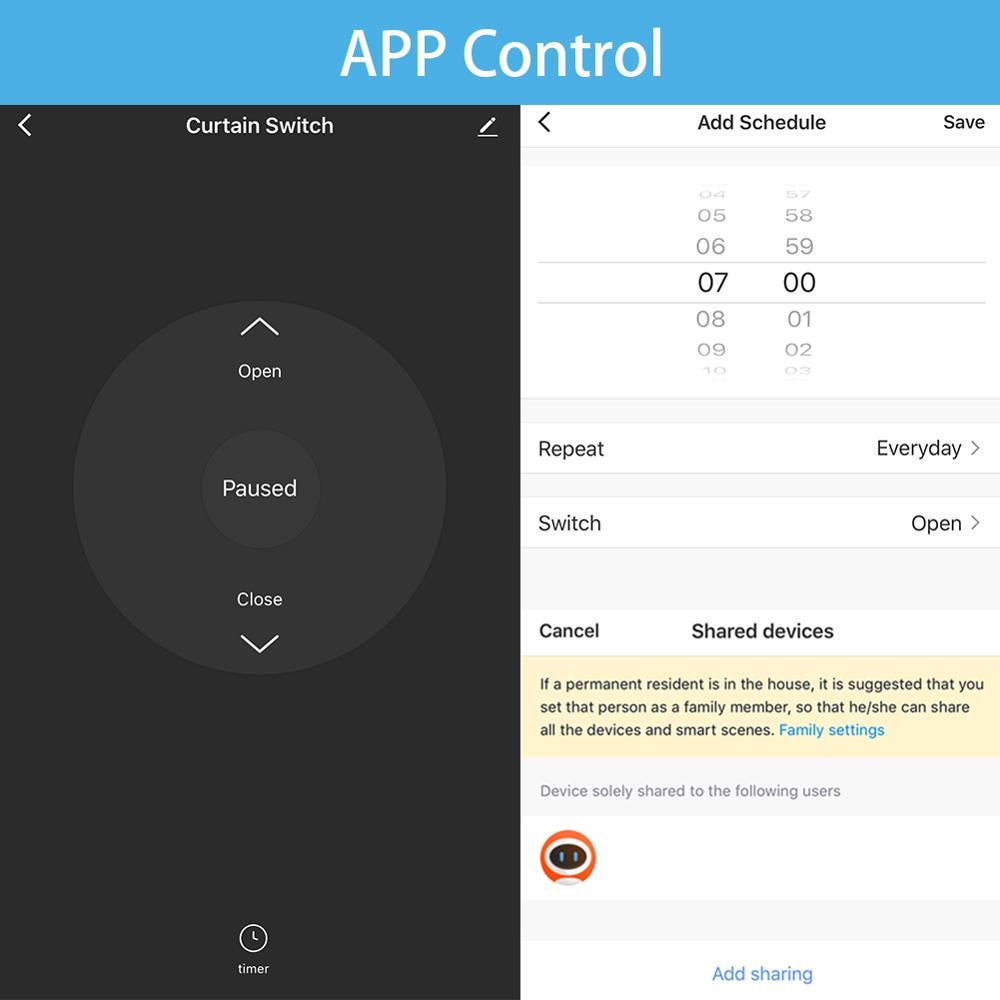 LoraTap - Interrupteur tactile rideaux et volet roulant électrique avec télécommande - Alexa et Google Home