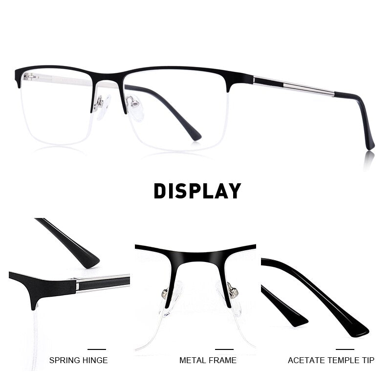 MERRYS DESIGN Men Titanium Glasses Frame Ultralight Square Eye Myopia Prescription Eyeglasses Male Half Optical Frame S2014