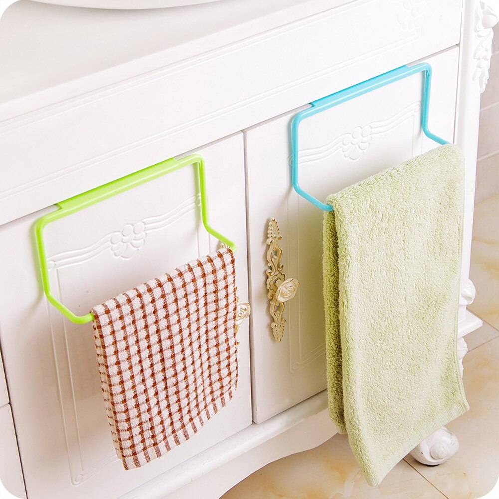 Porte-serviettes support suspendu organisateur salle de bain armoires de cuisine placard cintre serviette porte-éponge support de rangement pour salle de bain