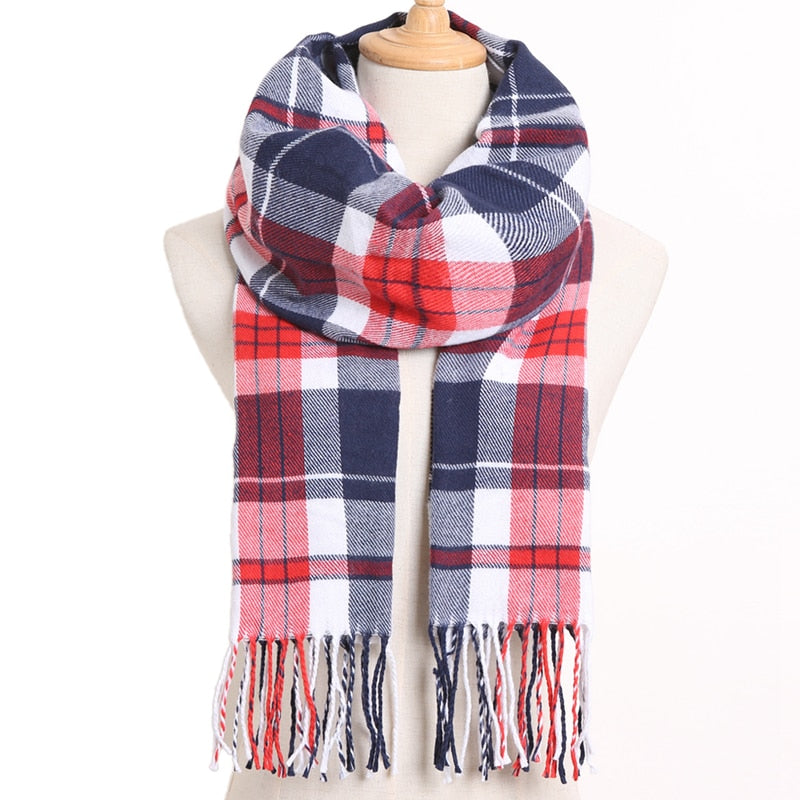 [VIANOSI] 2020 Plaid Winter Scarf Women Warm Foulard Solid Scarves Fashion Casual Scarfs Cashmere Bufandas Hombre