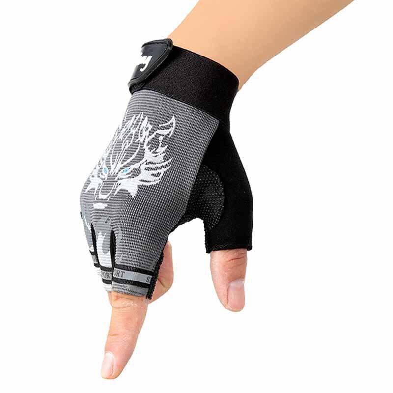 Hot Sale 1 Pair Unisex Kids Anti-slip Breathable Bike Bicycle Motorcycle Half Finger Gloves Outdoor Cycling Hand Protect Wear