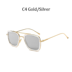 NEW luxury Avengers Tony Stark Style for women Sunglasses Men Square Brand Design Sun Glasses Oculos Retro male iron Man