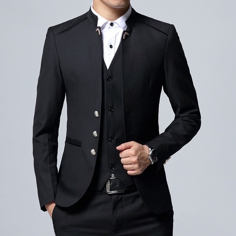Black Formal Suit Men Blazer Jackets and Pants Fashion Business Mens Suits Size 4XL Wedding Suits for Man 2019
