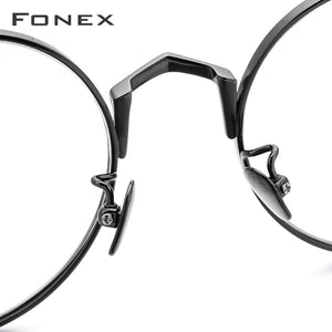 FONEX Pure Titanium Glasses Frame Men Retro Round Myopia Optical Prescription Eyeglasses Frames Women Vintage Eyewear 884