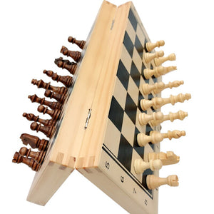 Hot Top Quality Wooden Folding Magnetic Chess Set Solid Wood Chessboard Magnetic Pieces Entertainment Board Games Children Gifts