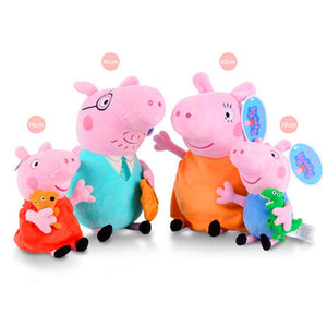 4 pièces/ensemble Peppa Pig George peluche peluche 19/30cm Peppa Pig fête de famille poupées noël nouvel an cadeau pour fille son Original