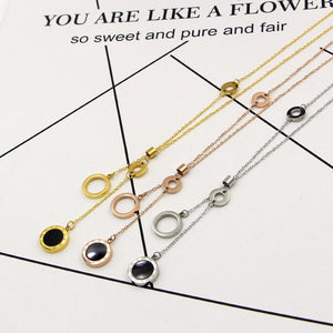 Lady Jewelry Love Round Circles Shell Long Necklaces For Women Fashion Jewelry Roman Numerals Pendant Necklace Tassel Collar K32