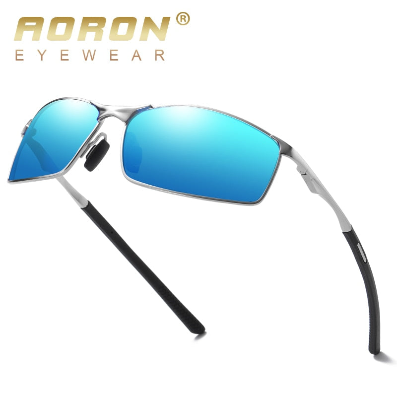 Aoron-lunettes de soleil polarisées pour hommes/femmes | Lunettes de soleil classiques et miroir pour la conduite à l'extérieur, monture métallique, lunettes UV400