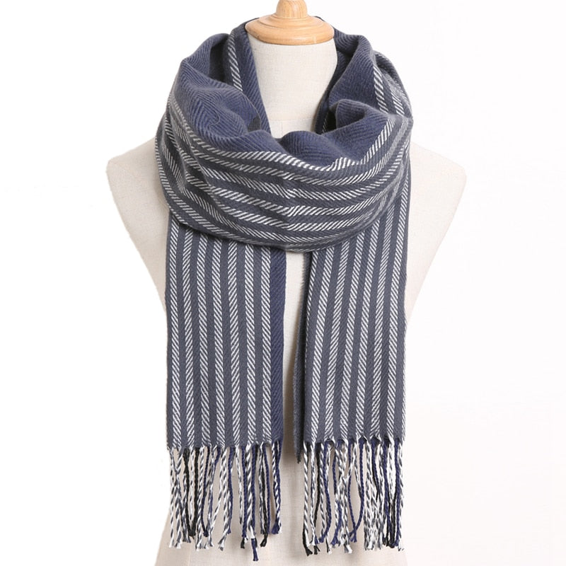 [VIANOSI] 2020 Plaid Winter Scarf Women Warm Foulard Solid Scarves Fashion Casual Scarfs Cashmere Bufandas Hombre