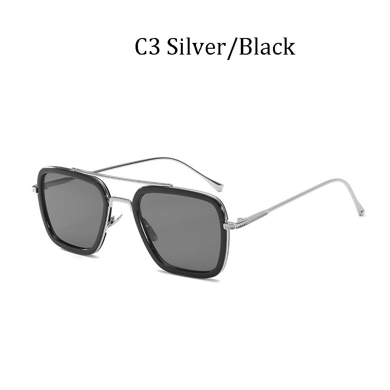 NEW luxury Avengers Tony Stark Style for women Sunglasses Men Square Brand Design Sun Glasses Oculos Retro male iron Man
